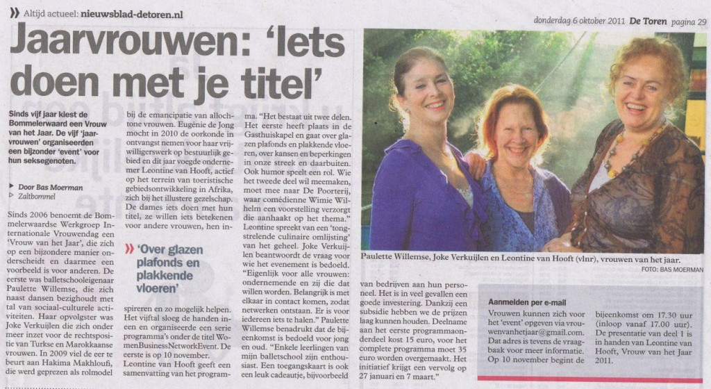 Leontine van Hooft en Women Business Network Event Bommelerwaard